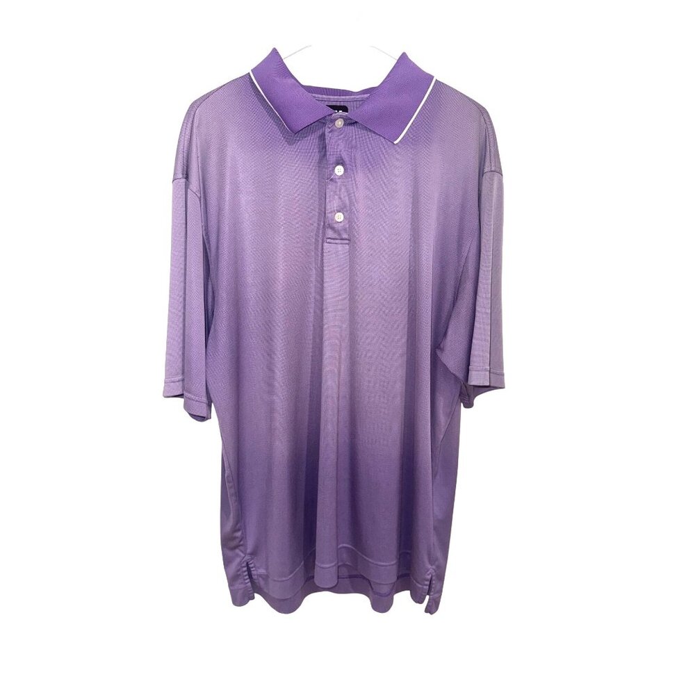 FootJoy Performance Dri Fit Purple Ombre Polo Golf Shirt XL Mens Short Sleeve